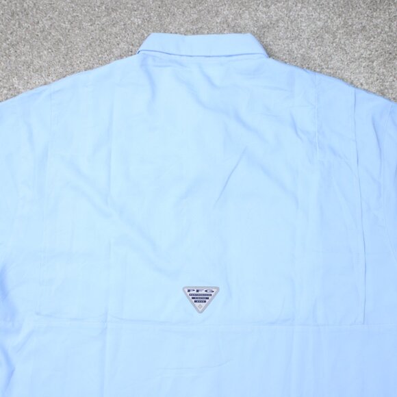 Columbia PFG Shirt NWT Mens Large Blue Tamiami II Fishing Performance S/S Button - Picture 12 of 16